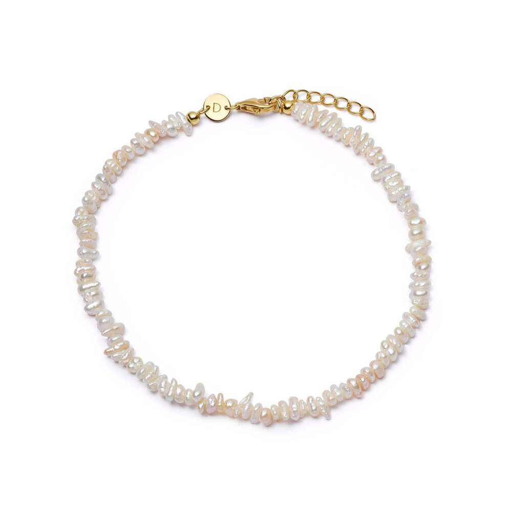 Daisy London Gold Plate Polly Beach Pearl Anklet