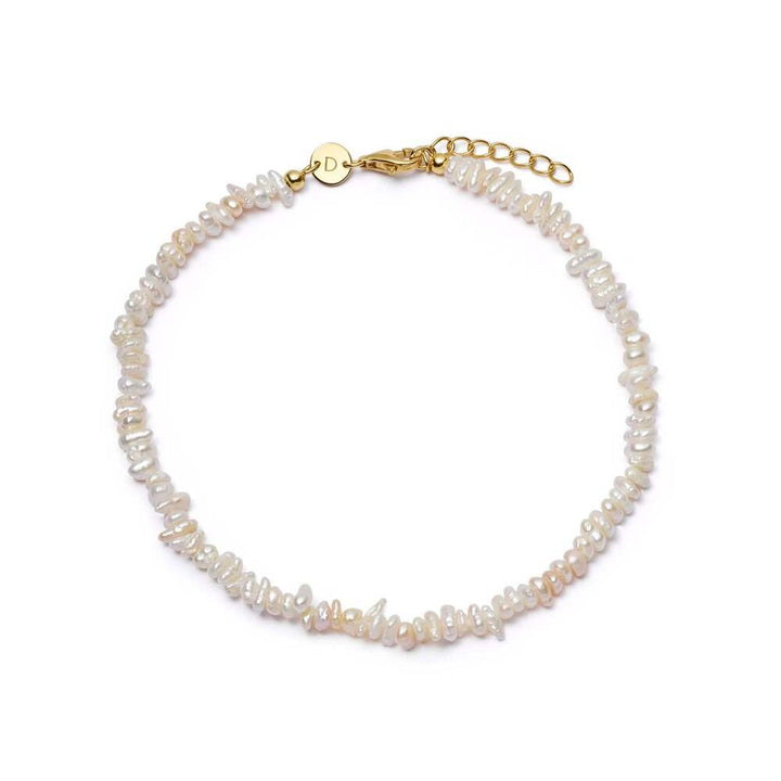 Daisy London Gold Plate Polly Beach Pearl Anklet