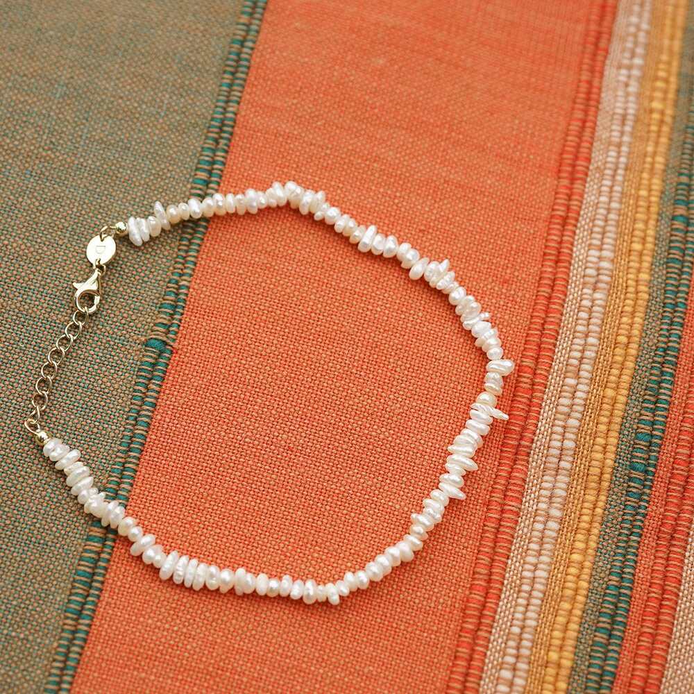 Daisy London Gold Plate Polly Beach Pearl Anklet Additional Image - 4