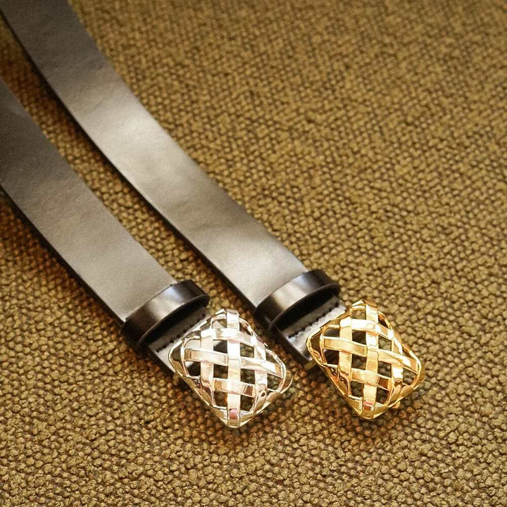 Daisy London Gold Plate Polly Black Leather Belt Additional Image - 4