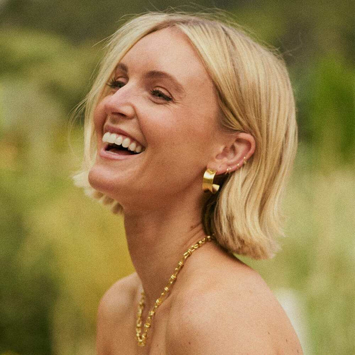 Daisy London Gold Plate Polly Chunky Tidal Hoops Additional Image - 3