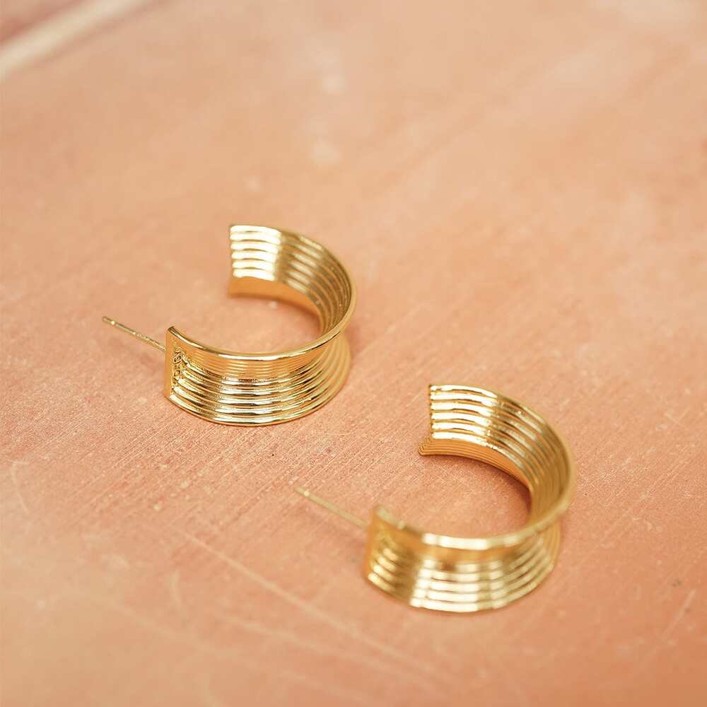 Daisy London Gold Plate Polly Chunky Tidal Hoops Additional Image - 7