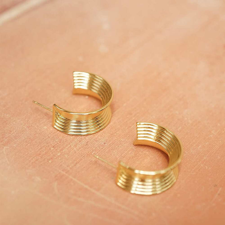 Daisy London Gold Plate Polly Chunky Tidal Hoops Additional Image - 7