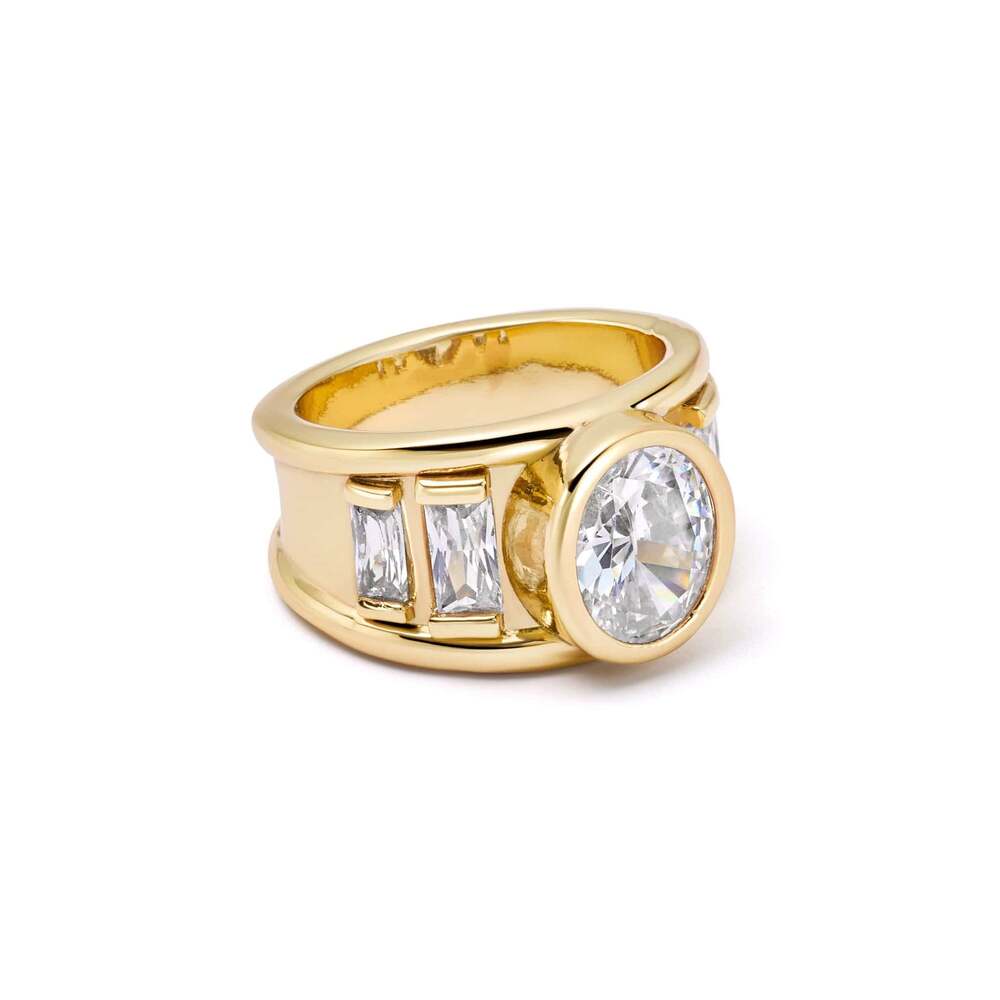 Daisy London Gold Plate Polly Crystal Chunky Ring