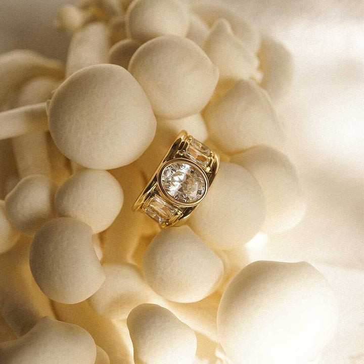 Daisy London Gold Plate Polly Crystal Chunky Ring Additional Image - 4