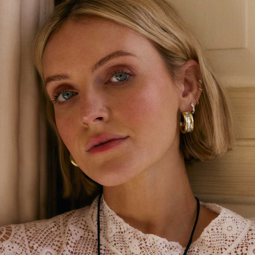 Daisy London Gold Plate Polly Crystal Hoop Earrings Additional Image - 9