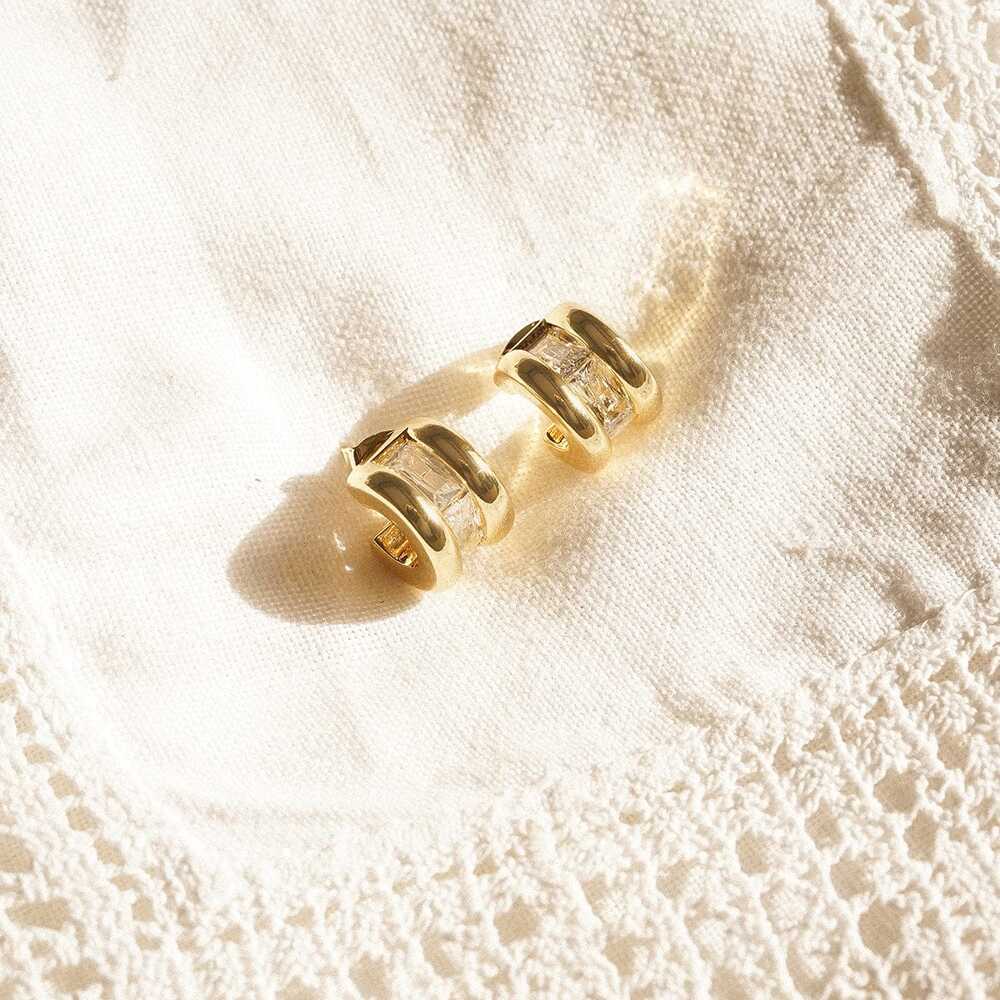 Daisy London Gold Plate Polly Crystal Hoop Earrings Additional Image - 2