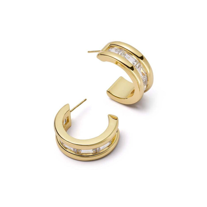 Daisy London Gold Plate Polly Crystal Hoop Earrings Additional Image - 4
