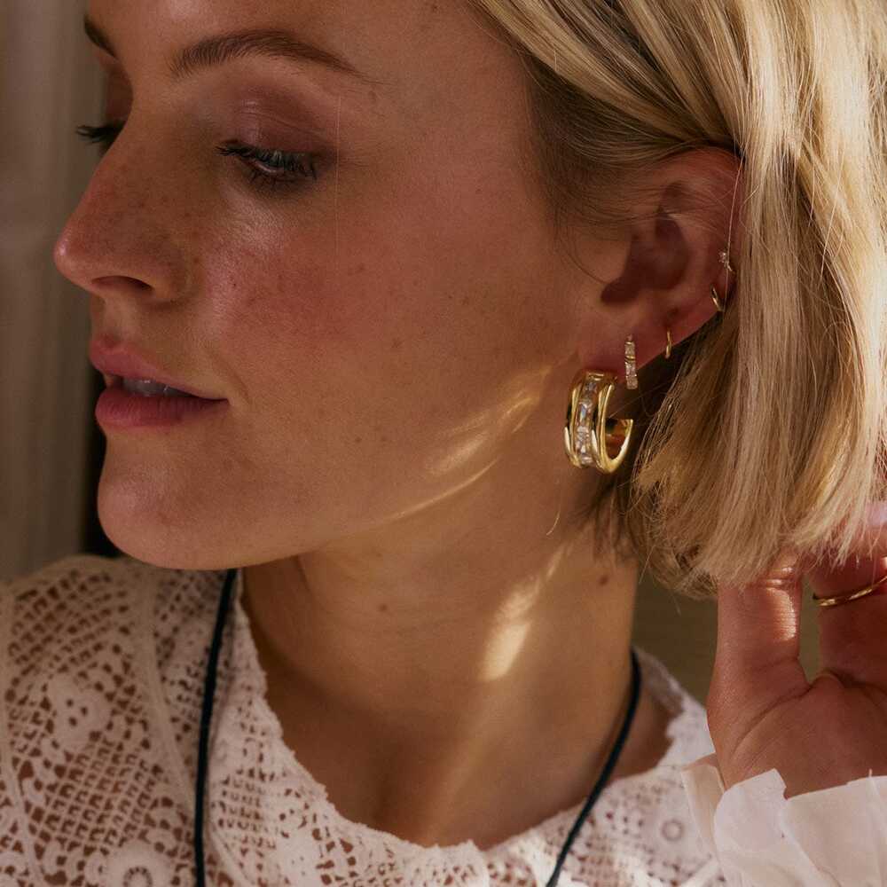 Daisy London Gold Plate Polly Crystal Hoop Earrings Additional Image - 5