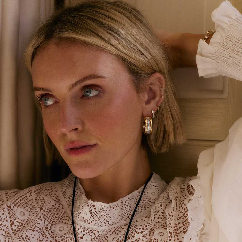 Daisy London Gold Plate Polly Crystal Hoop Earrings Additional Image - 7