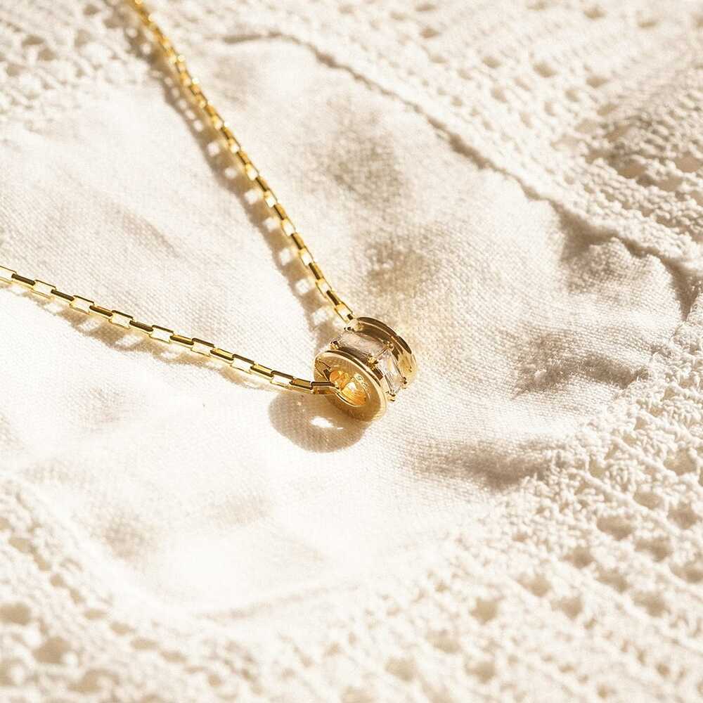 Daisy London Gold Plate Polly Crystal Mini Hoop &amp; Bead Necklace Set Additional Image - 2