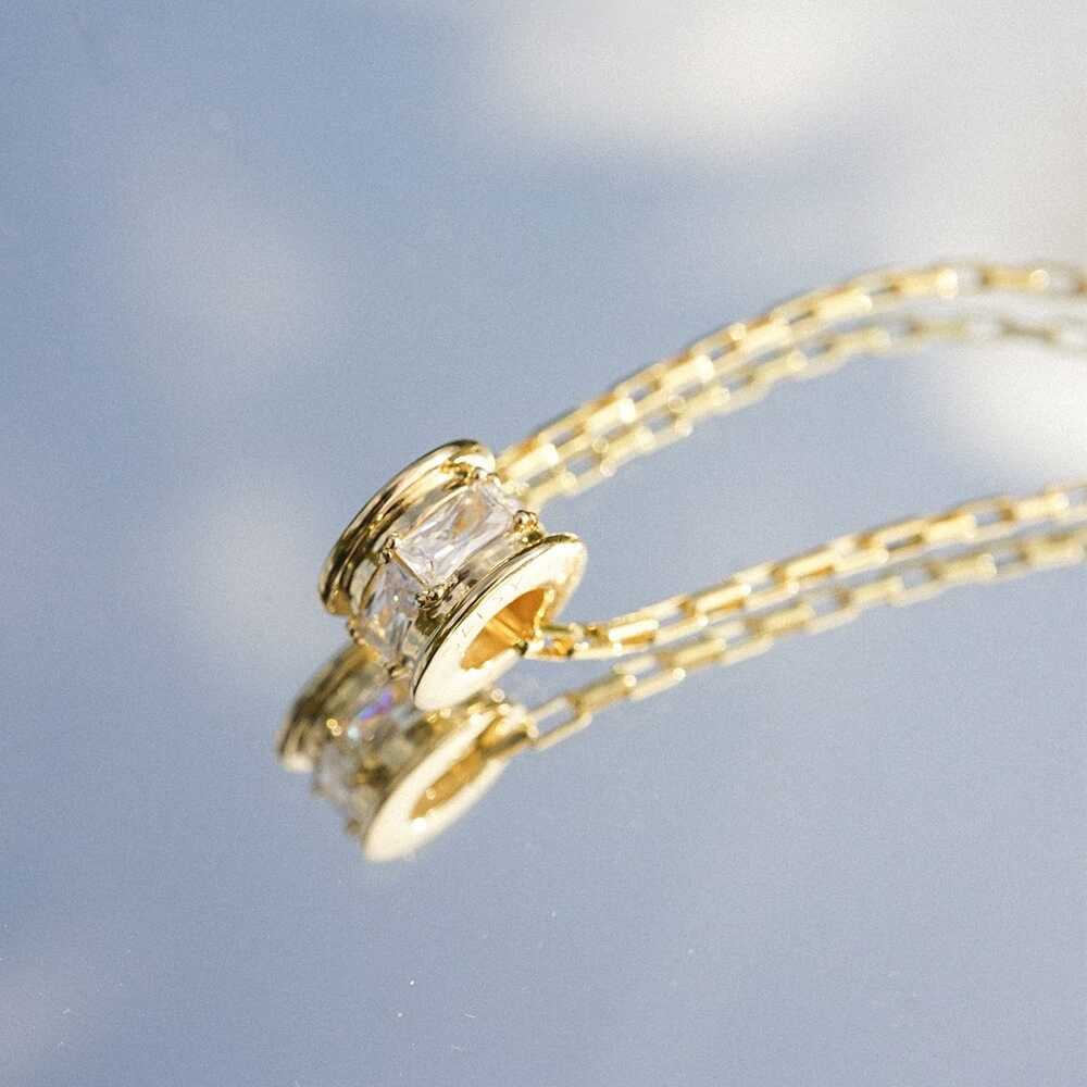 Daisy London Gold Plate Polly Crystal Mini Hoop &amp; Bead Necklace Set Additional Image - 4