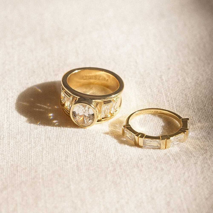 Daisy London Gold Plate Polly Crystal Ring Stack Additional Image - 1