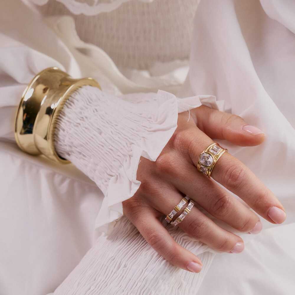 Daisy London Gold Plate Polly Crystal Ring Stack Additional Image - 2