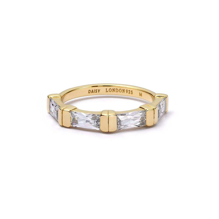 Daisy London Gold Plate Polly Crystal Stacking Ring