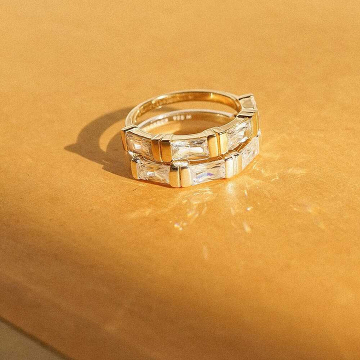 Daisy London Gold Plate Polly Crystal Stacking Ring Additional Image - 2