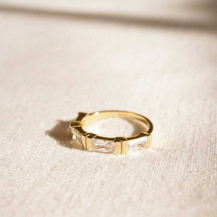Daisy London Gold Plate Polly Crystal Stacking Ring Additional Image - 4