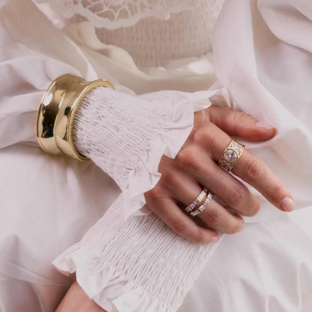 Daisy London Gold Plate Polly Cuff Bangle Additional Image - 2