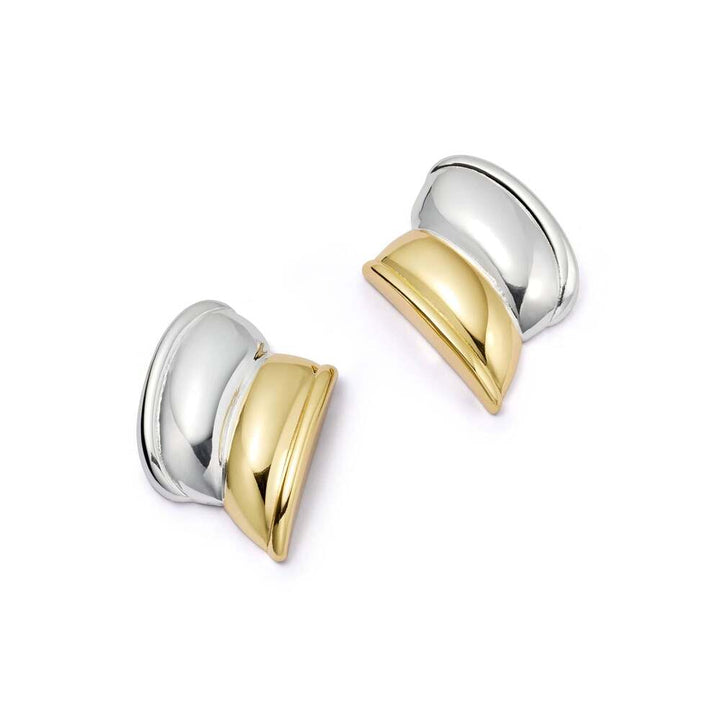 Daisy London Gold Plate Polly Cuff Mixed Metal Stud Earrings