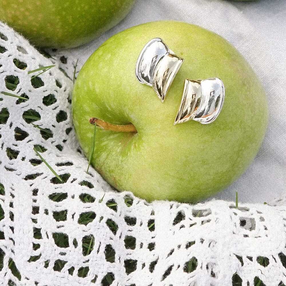 Daisy London Gold Plate Polly Cuff Mixed Metal Stud Earrings Additional Image - 4
