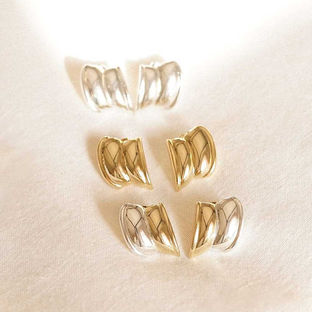 Daisy London Gold Plate Polly Cuff Stud Earrings Additional Image - 4