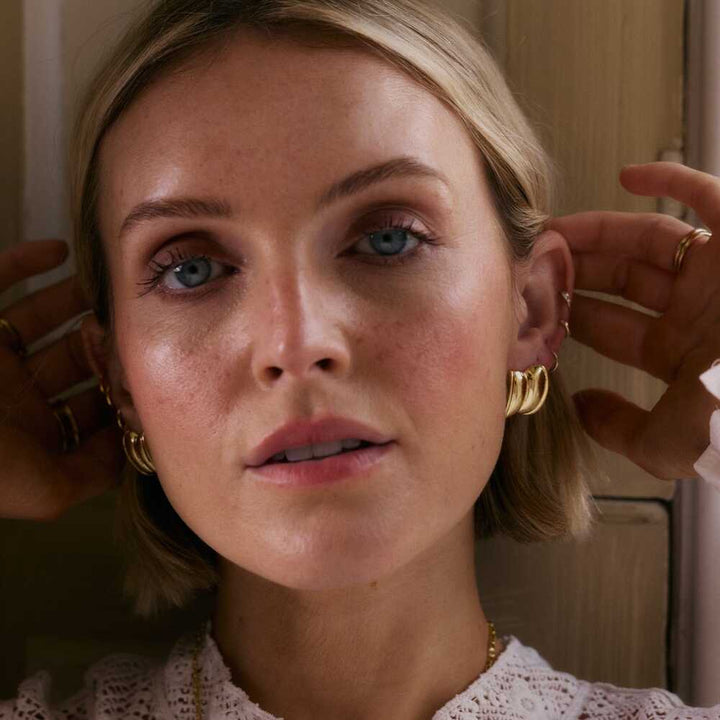 Daisy London Gold Plate Polly Cuff Stud Earrings Additional Image - 7