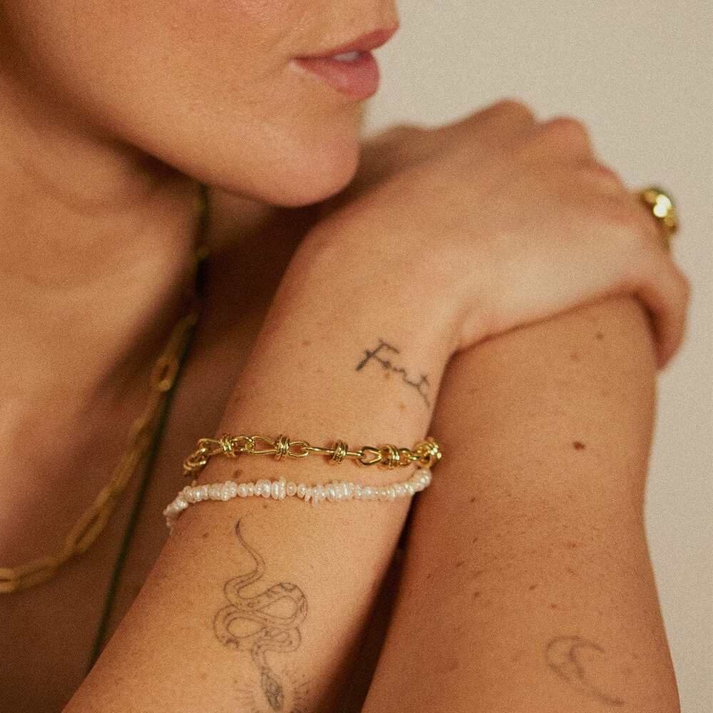 Daisy London Gold Plate Polly Knot Chain Bracelet Additional Image - 1