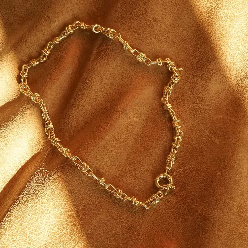Daisy London Gold Plate Polly Knot Chain Necklace Additional Image - 4