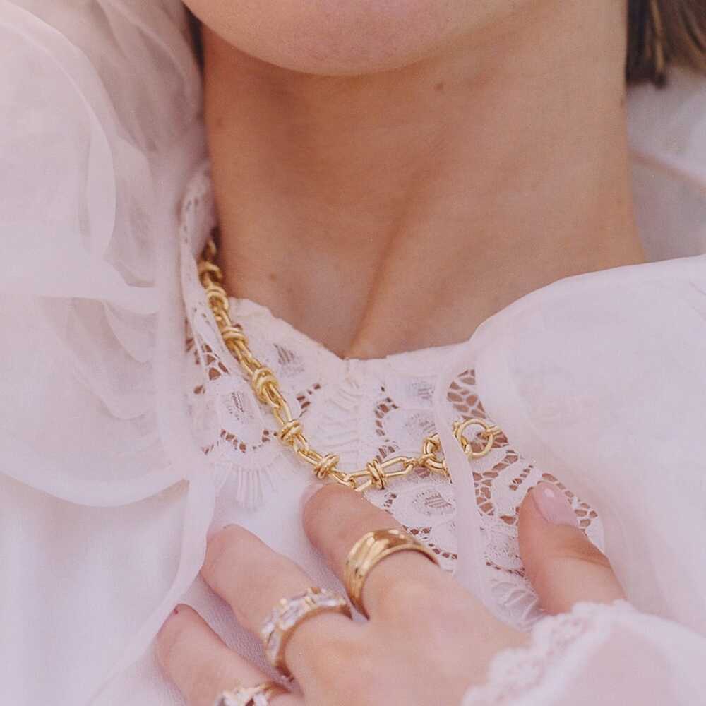 Daisy London Gold Plate Polly Knot Chain Necklace Additional Image - 5