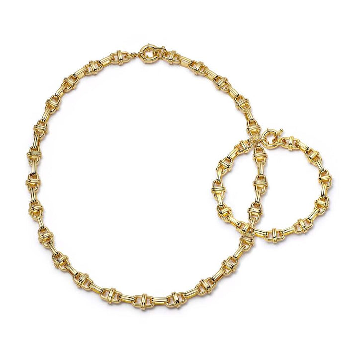 Daisy London Gold Plate Polly Lock Chain Layering Set