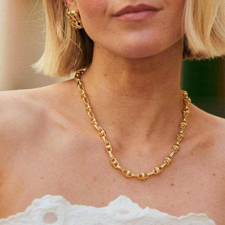 Daisy London Gold Plate Polly Lock Chain Layering Set Additional Image - 1