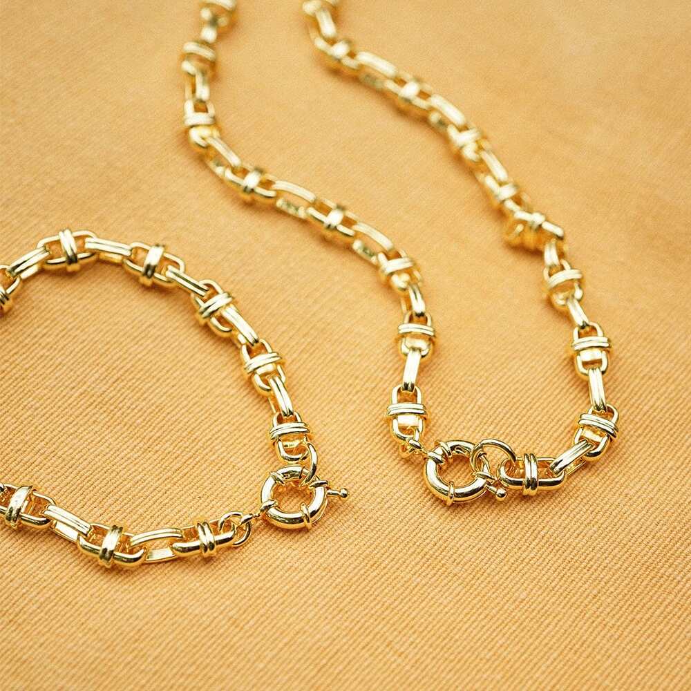 Daisy London Gold Plate Polly Lock Chain Layering Set Additional Image - 2