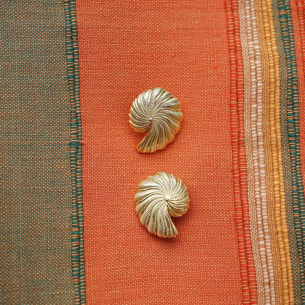 Daisy London Gold Plate Polly Oversized Shell Stud Earrings Additional Image - 1