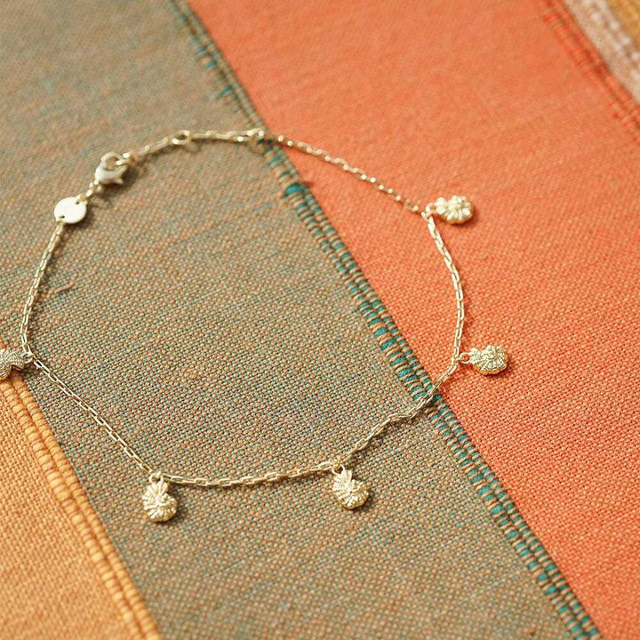 Daisy London Gold Plate Polly Shell Charm Anklet Additional Image - 4