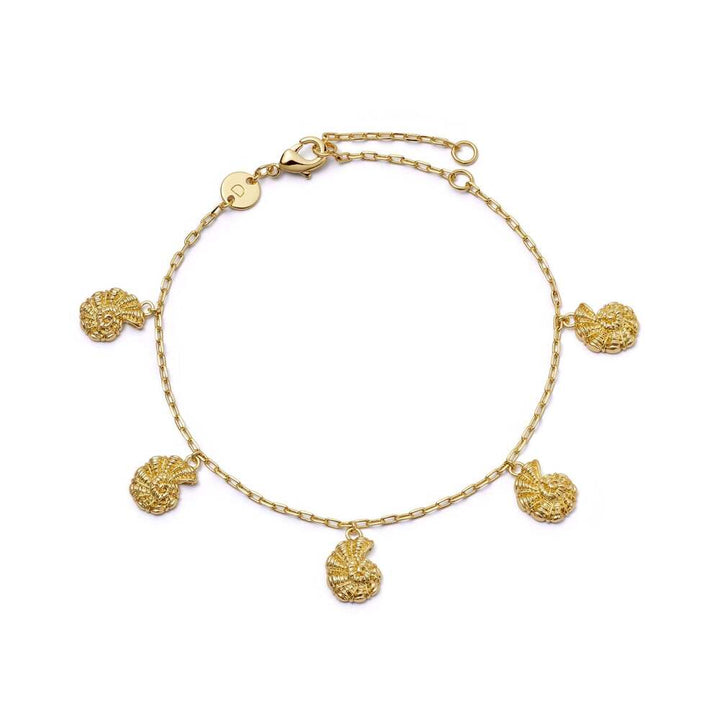 Daisy London Gold Plate Polly Shell Charm Bracelet