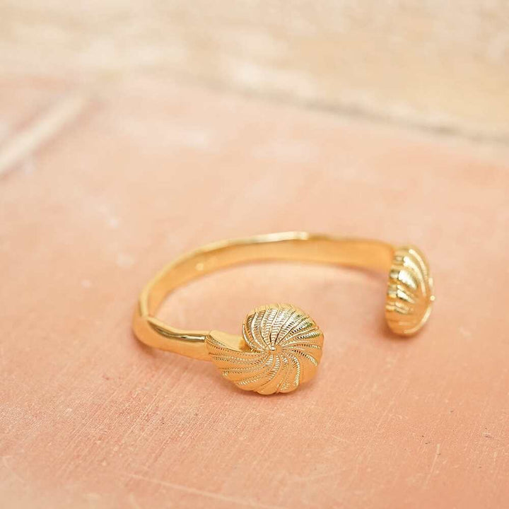 Daisy London Gold Plate Polly Shell Cuff Bangle Additional Image - 2