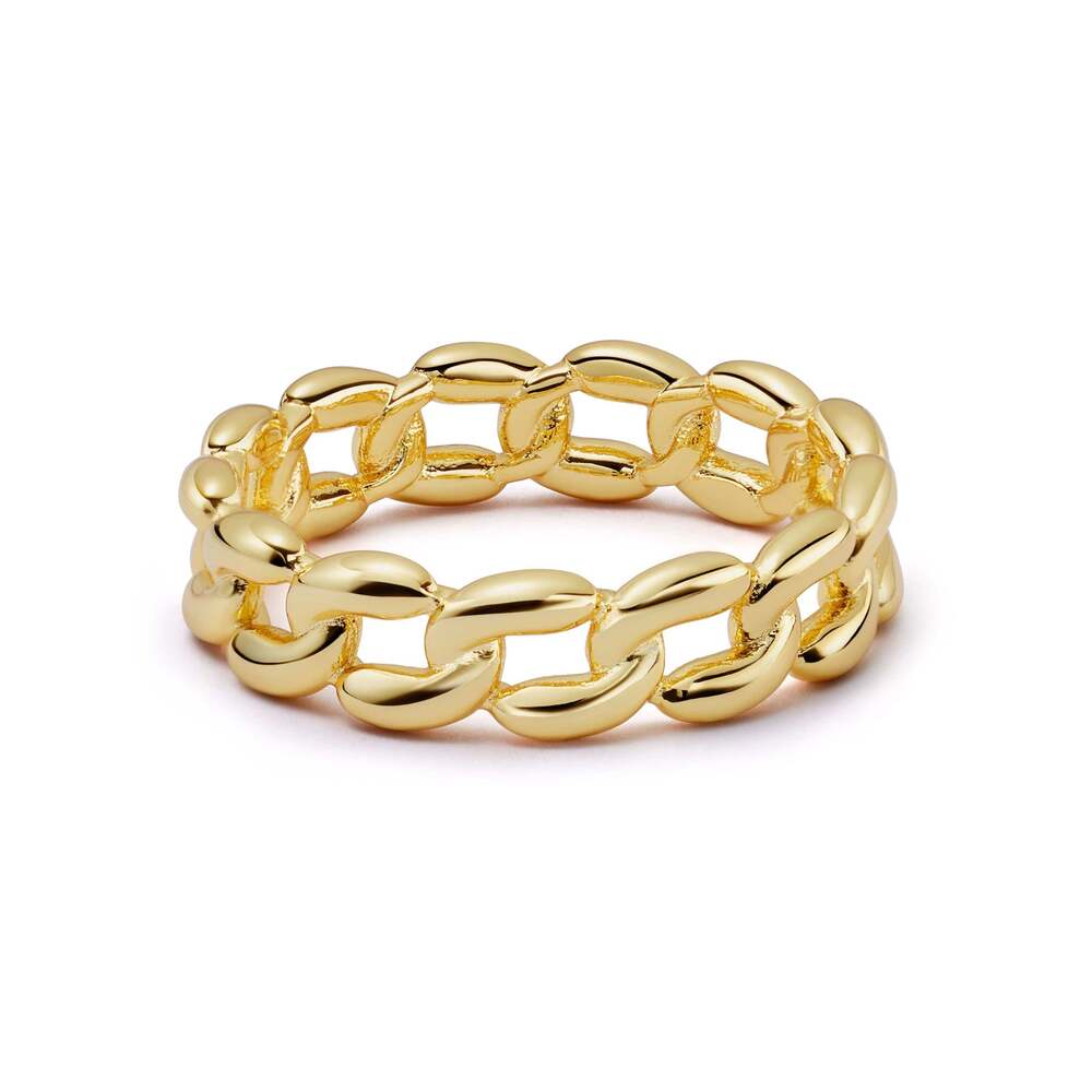 Daisy London Gold Plate Polly Solid Chain Ring