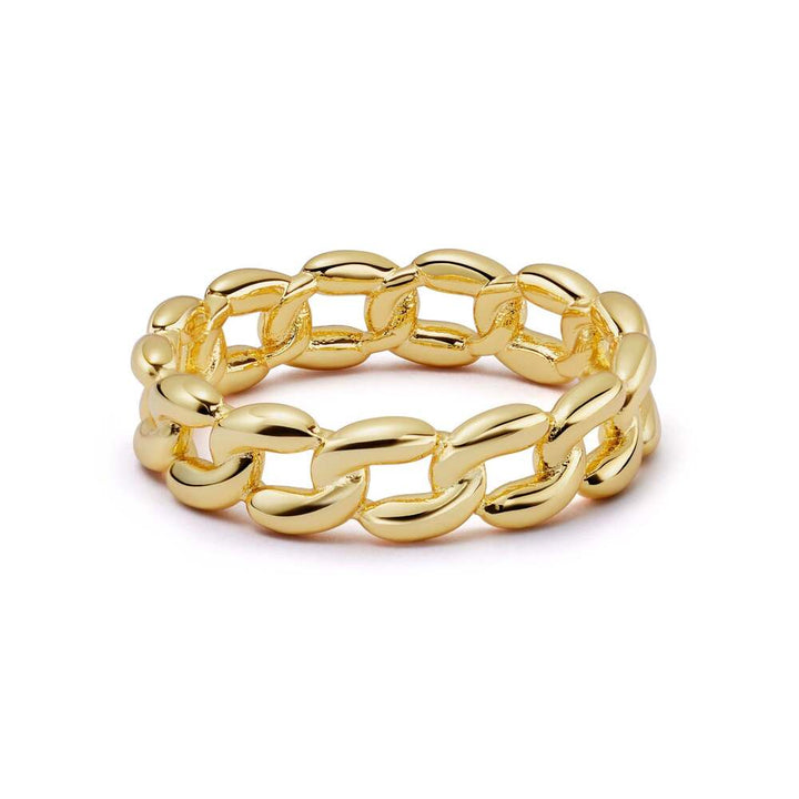 Daisy London Gold Plate Polly Solid Chain Ring
