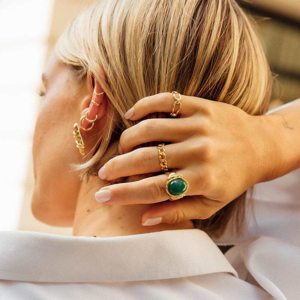 Daisy London Gold Plate Polly Solid Chain Ring Additional Image - 1