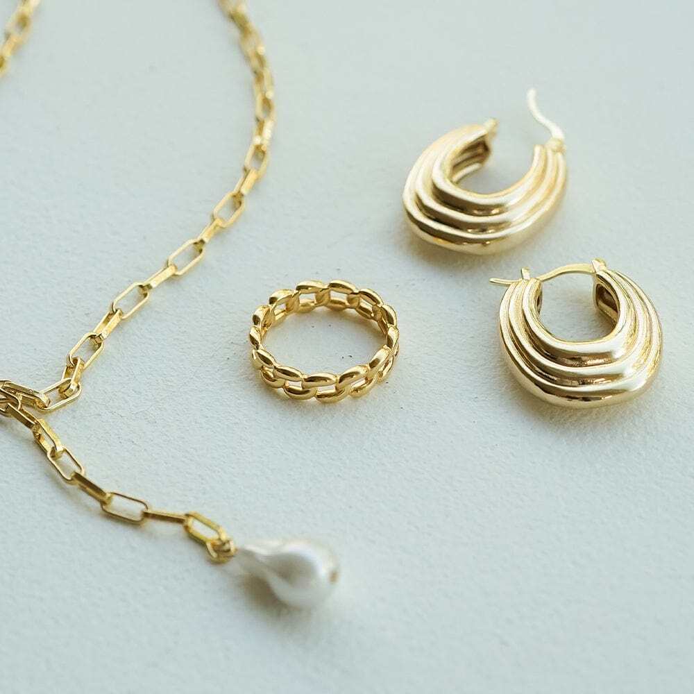 Daisy London Gold Plate Polly Solid Chain Ring Additional Image - 4