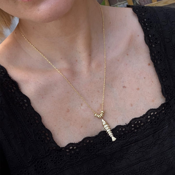 Daisy London Gold Plate Polly Tidal Fish Chain Necklace Additional Image - 1