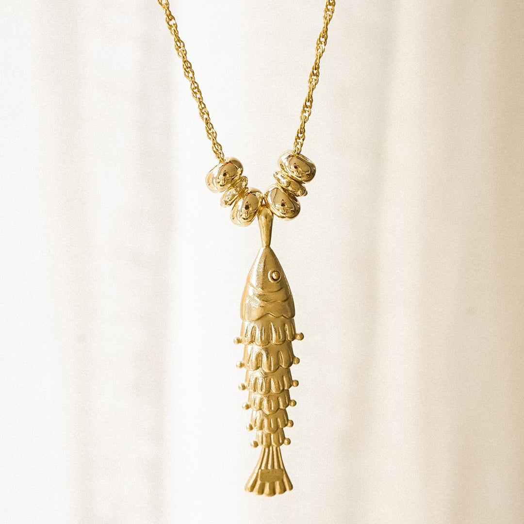 Daisy London Gold Plate Polly Tidal Fish Chain Necklace Additional Image - 2