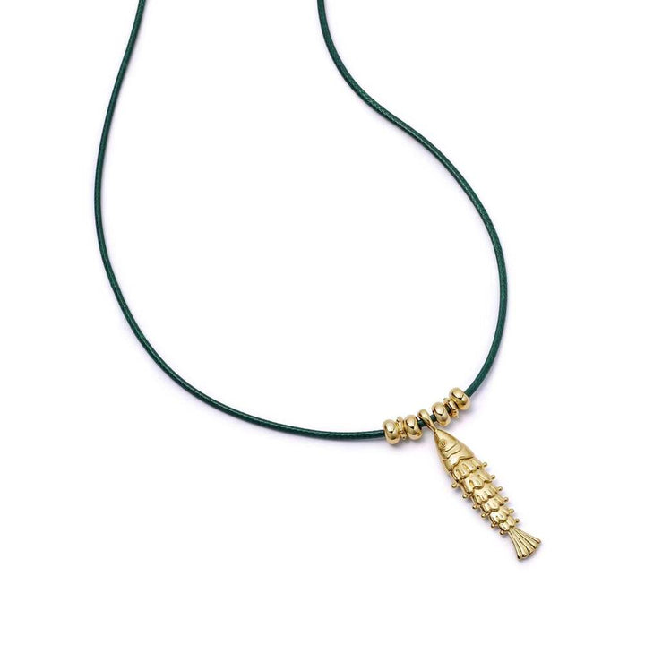 Daisy London Gold Plate Polly Tidal Fish Cord Necklace