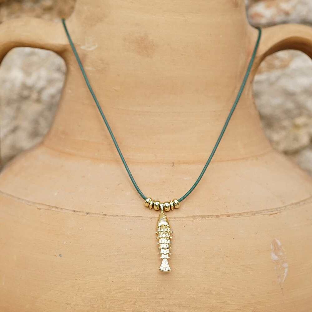Daisy London Gold Plate Polly Tidal Fish Cord Necklace Additional Image - 7
