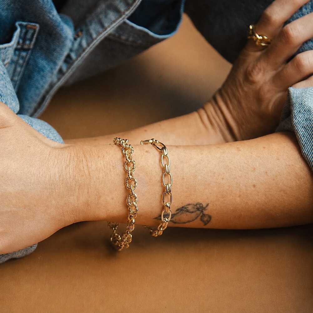 Daisy London Gold Plate Polly Vintage Link Chain Bracelet Additional Image - 1