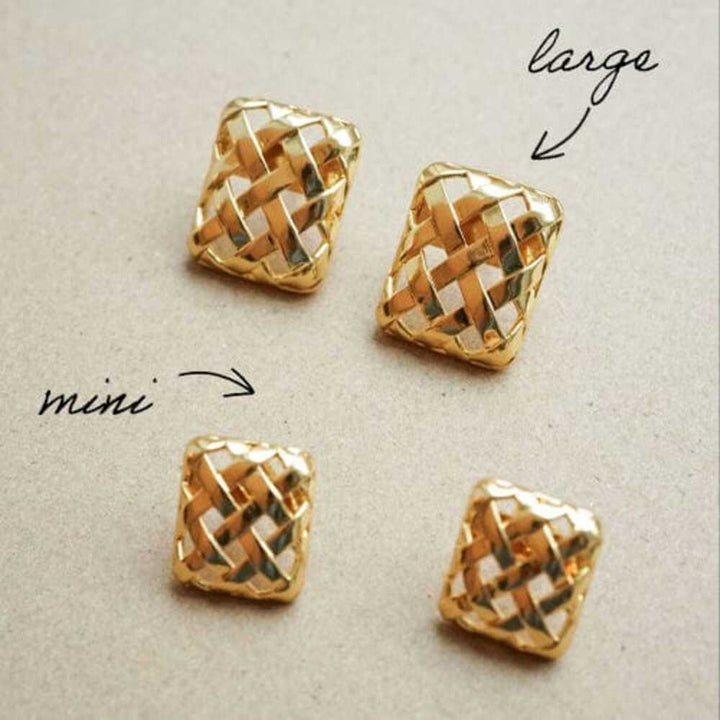 Daisy London Gold Plate Polly Woven Square Studs Additional Image - 9