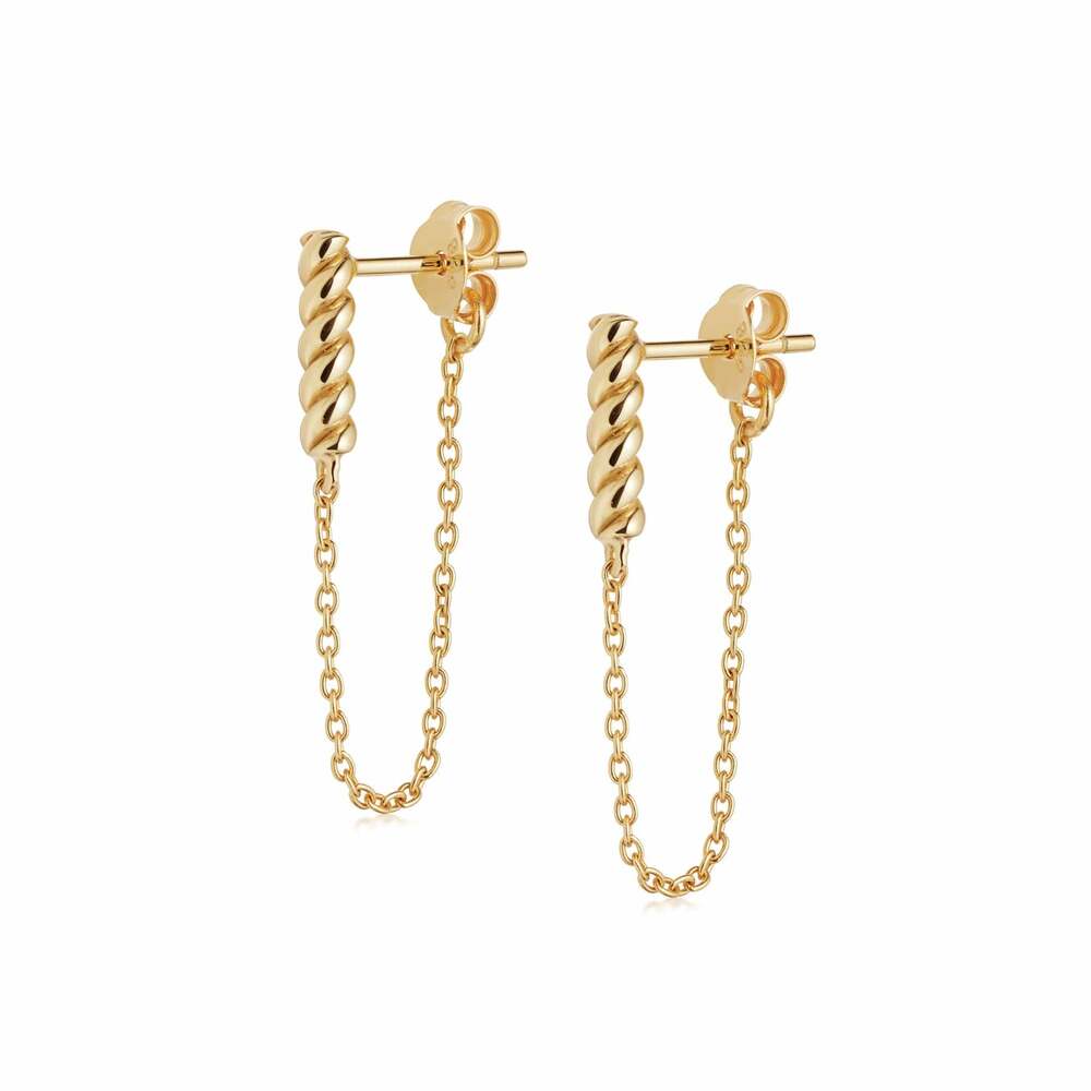 Daisy London Gold Plate Rope And Chain Drop Earrings