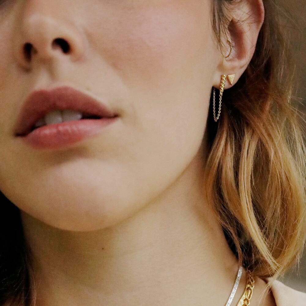 Daisy London Gold Plate Rope And Chain Drop Earrings Additional Image - 1