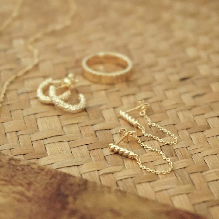 Daisy London Gold Plate Rope And Chain Drop Earrings Additional Image - 2