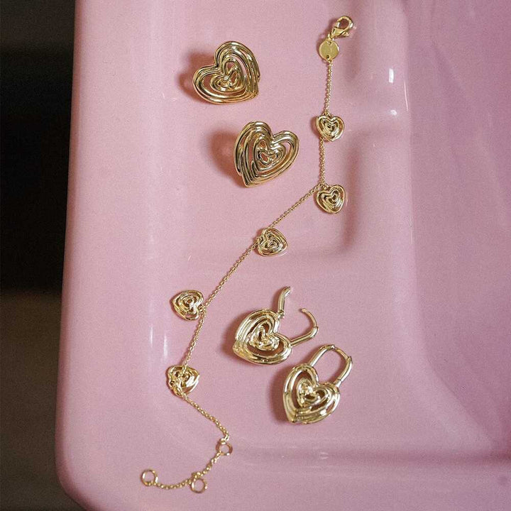 Daisy London Gold Plate Scribble Heart Charm Bracelet Additional Image - 2